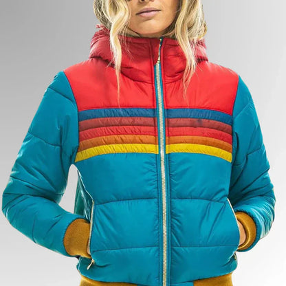 Silamoda™ | Chaqueta acolchada de rayas retro