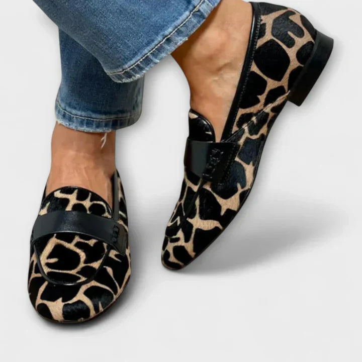 Leonie - Mocasín ortopédico de leopardo