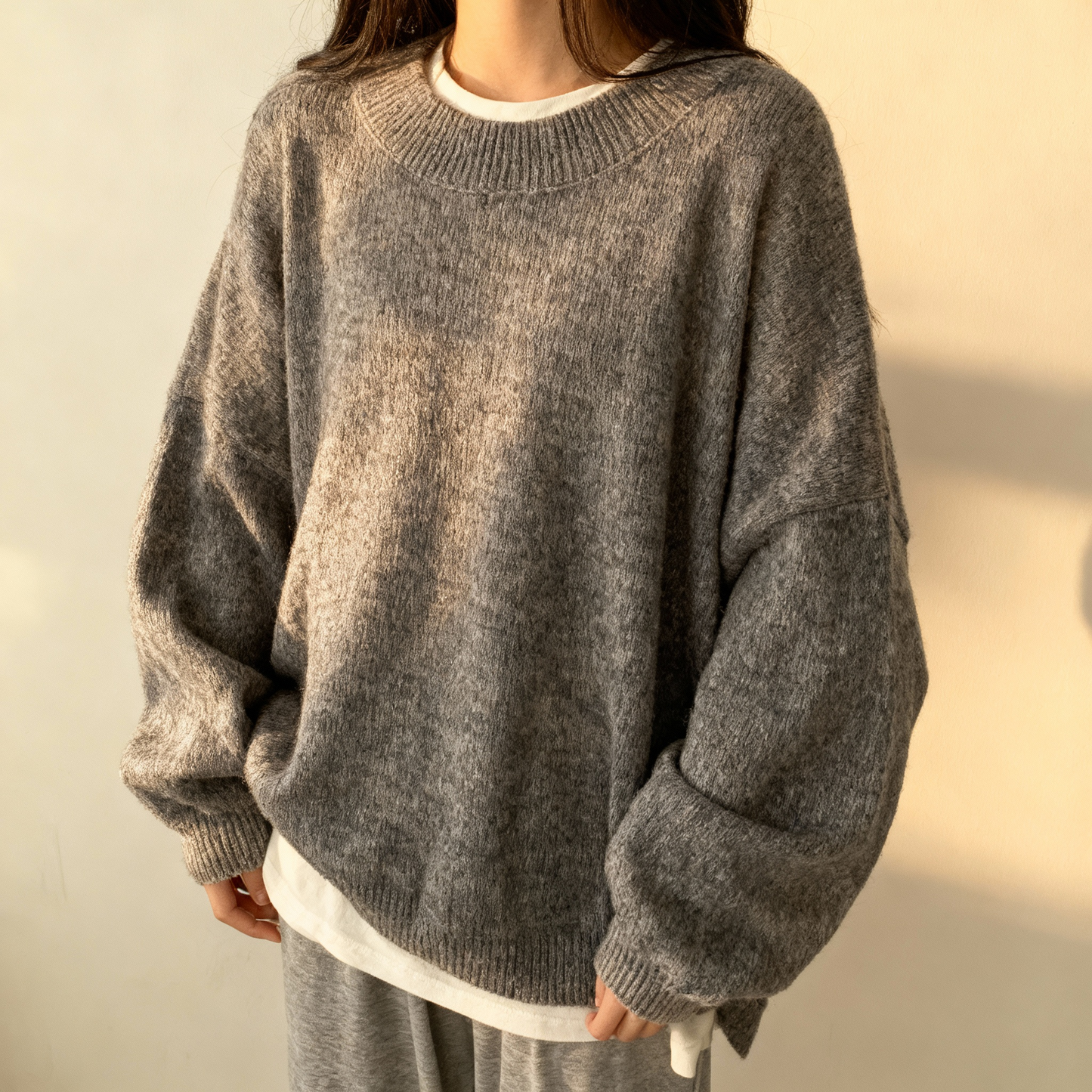 Suéter coreano de forro polar extragrande