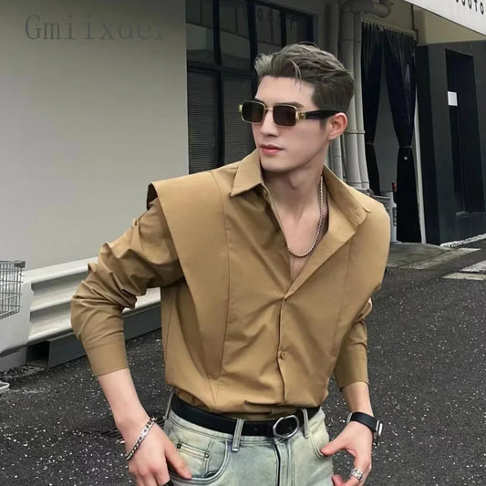 CAMISA HOMBROS ANCHOS ELEGANTE HOMBRE SILAMODA™